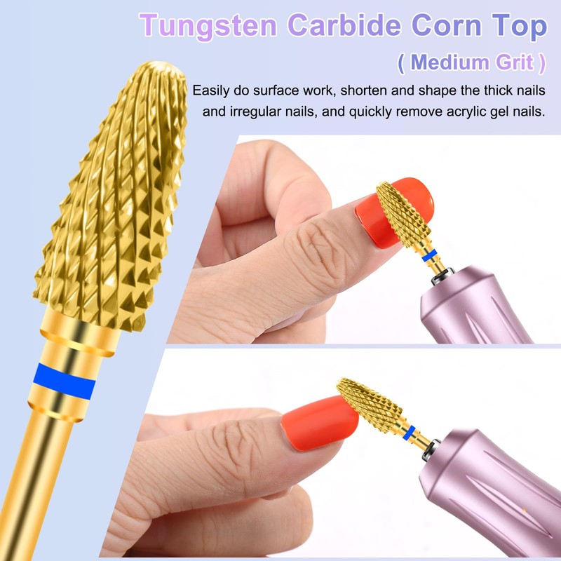 CGBE Pack of 2 Nail Cutter Attachments Gold, Grain +