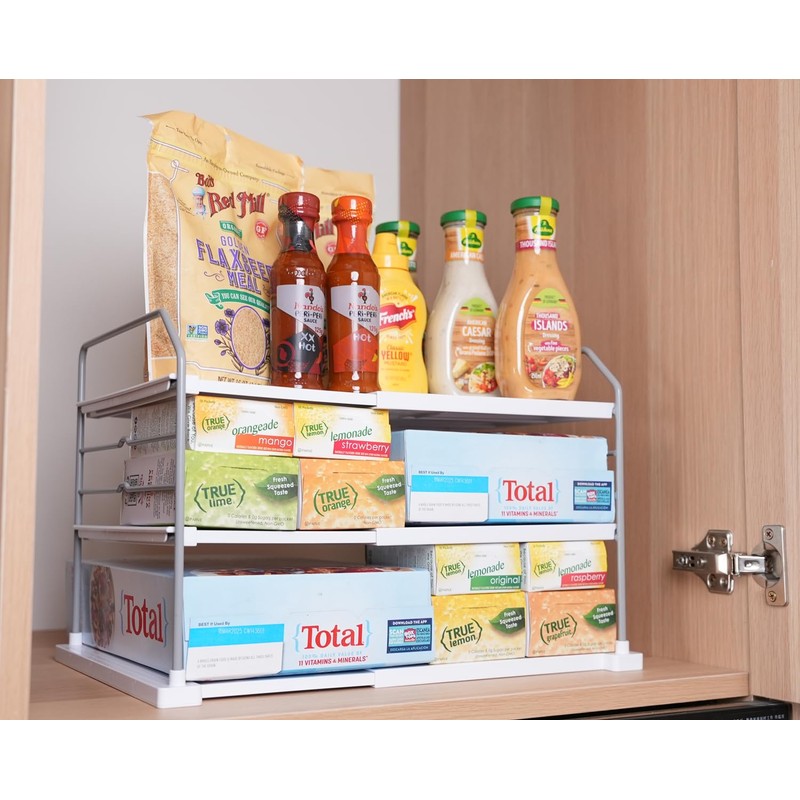 EVERIE Extendable 3-Tier Holder for Heavy Items, Jars, Bottles, Cans,