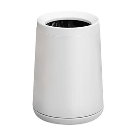 LEASYLIFE 8L/2.1GAL Bathroom Small Garbage Can,Open Top Trash Can,White Trash Can for Bathroom,Bedroom,Living Room，Powder Room，Office (white-132-8l)