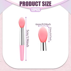12Pcs Lip Mask Applicator Silicone LIp Applicator Makeup Beauty Lipstick Brushes Eyebrow Lipstick Brushes Applicator Cosmetic Brush Set for Lipstick Lip Gloss Lip Mask Eyeshadow