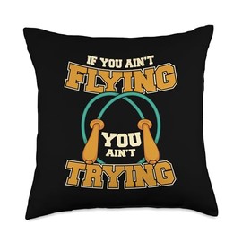 Fitness Jump Rope Gear Apparel Gifts For Beginners Flying You Ain't Trying Speed Jump Rope Throw Pillow, 18x18, Multicolor