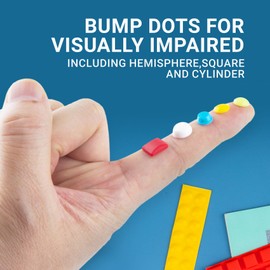 Alpinleux 194 Pcs Bump Dots, Multi Shapes Low Vision Aids Tactile Stickers for Visually Impaired, Braille Aids for Low Vision, Blind, Elderly (5 Colors)