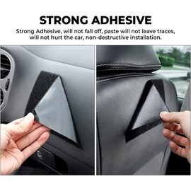 HASTHIP® Organizador de Coche de Cuero PU Duradero, Bolsa Adhesiva para Asiento Lateral, Almacenamiento Portátil para Teléfono, Llaves, Cables y Accesorios, Bolsillo Multifuncional