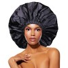 Donna Gorro Ducha Acondicionador Satén Sedoso Impermeable Reutilizable Plástico Banda Elástica Como Regalo Mujer Unidad Color Medianoche Tamaño Jumbo