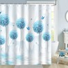 Bonhause Shower Curtain Dandelion Blue Flower Butterfly 180 x 180