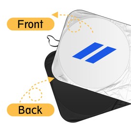 Qianjiang Foldable Sunshade for Dodge Charger Challenger Durango Journey Front Windshield Sun Shade Universal Fit to All Dodge Cars Sun Visor Protector (Blue)