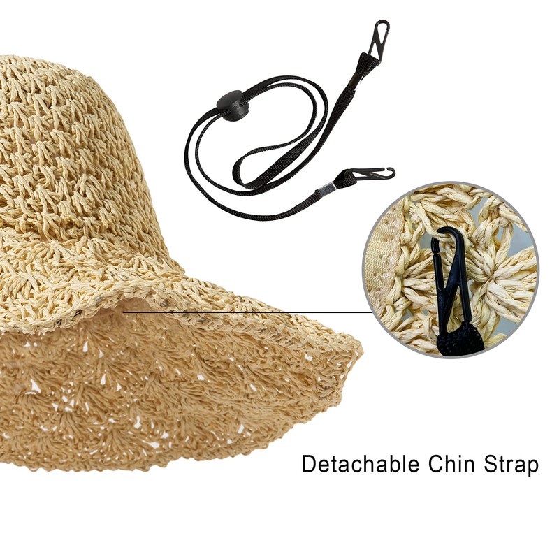 Lanzom Womens Ladies Straw Hat Wide Brim Beach Sun Cap