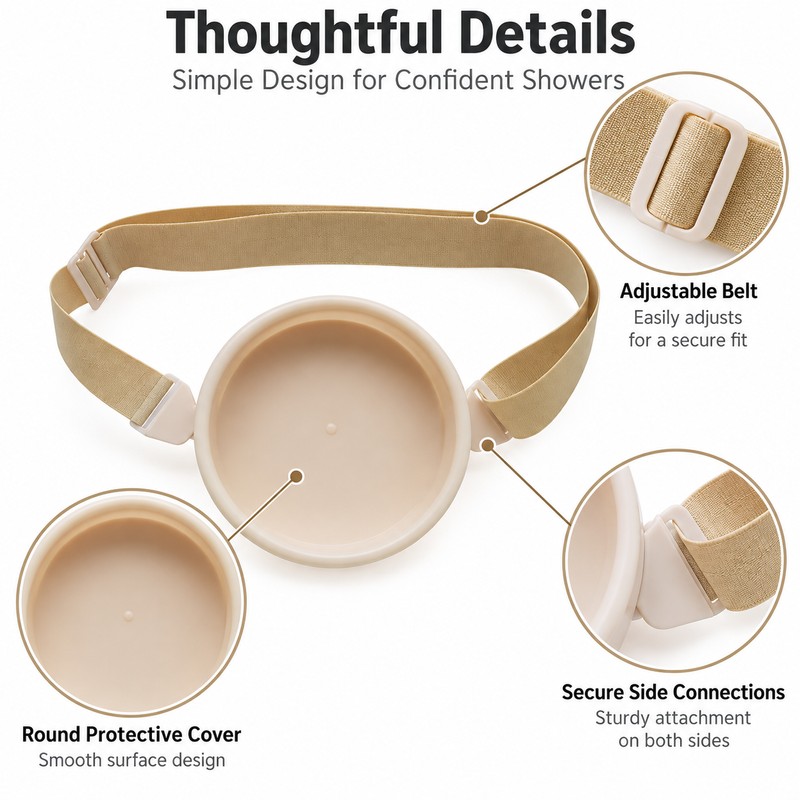 Ostomy Shower Guard for Bathing – Adjustable Water-Resistant Stoma Cover