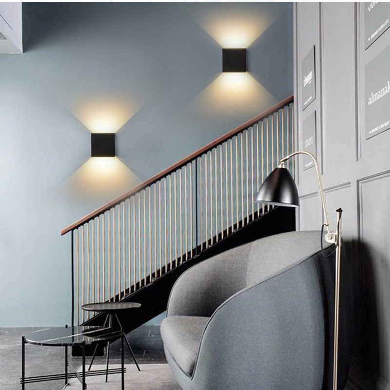 Wall Sconce Black Quadrate 12W 3000K Warm Lighting Decorative Aluminum