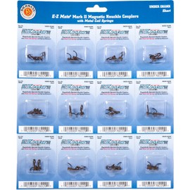 Bachmann Trains - E-Z MATE MARK II COUPLERS - MAGNETIC KNUCKLE COUPLERS with METAL COIL SPRING - UNDER SHANK - SHORT (12 pair/card) - HO Scale