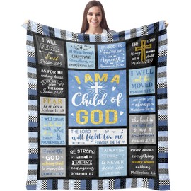Christian Gifts for Men, Dad, Son, Brother, Him Blanket 60"x50" - Inspirational Religious Graduation/Birthday Gifts - Baptism Confirmation Gifts for Boys - Catholic Spiritual Gifts for Men