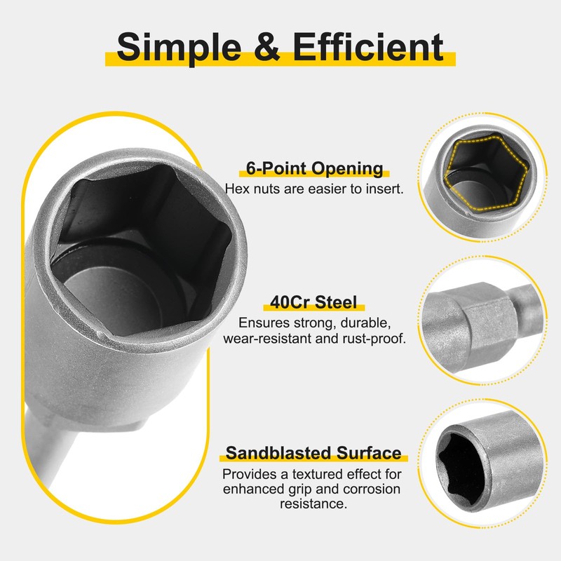 sourcing map 3pcs Nut Driver Drill Bit 5.5mm Metric Socket