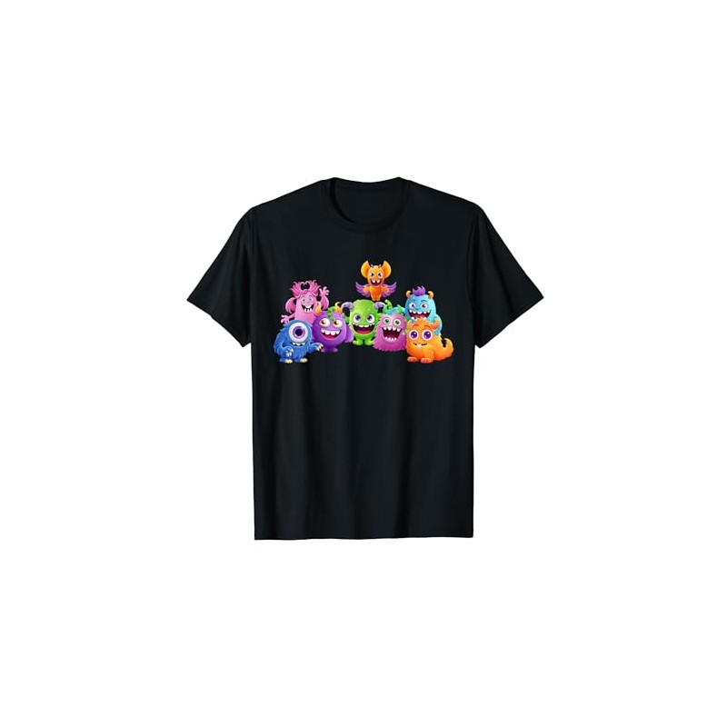 Cute Monsters or Aliens Friends Cartoon Characters T-Shirt