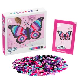 PLUS PLUS - Puzzle by Number - 800 Piece Butterfly - Construction Building Stem/Steam Toy, Interlocking Mini Puzzle Blocks for Kids