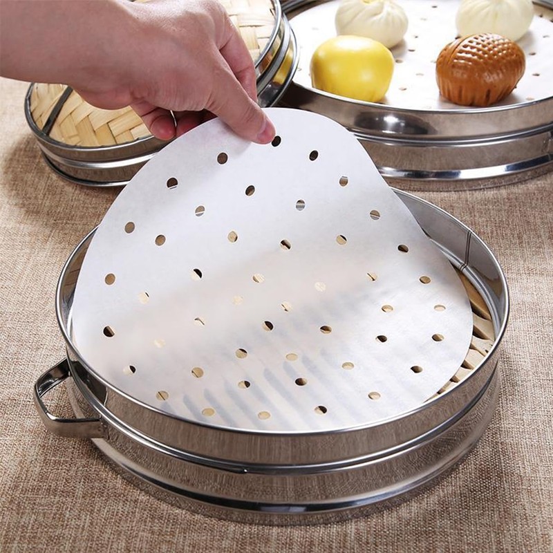 1000pcs Air Fryer Liners Disposable, 5 inch Bamboo Steamer Liners,