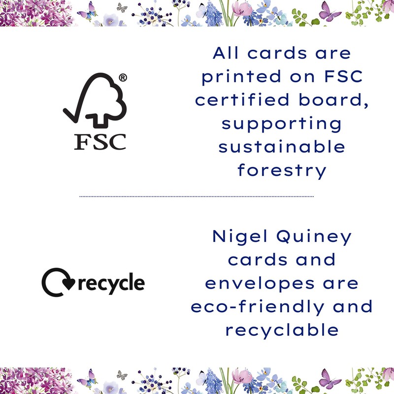 Nigel Quiney Thinking of You Card - Pink Flowers with