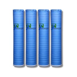 800SQFT AMERIQUE 1.5MM Premium Flooring Padding 3-in-1 Heavy Duty Foam Blue, 200SF/Roll, Pack of 4 Underlayment, with Tape & Vapor Barrier