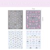 Hebterrka 4 Sheets Butterfly Nail Art Stickers, 5D Embossed Aurora