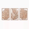 Decor Tropical Leaves Wood Wall Art, 3 Panel Set, Monstera
