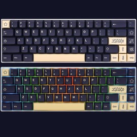 Mosptnspg XDA PBT - Tapón para llave de 83 teclas para sublimación de tinte blanco glaciar juego de llaves Custome para interruptores cereza/Gatron MX 60 por ciento/68/GK61 (color azul estrellado)