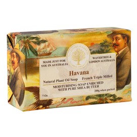 Wavertree & London Havana Scented Natural Soap Bar, 7oz Moisturizing French Triple Milled Soap Bar for Women & Men Enriched with Organic Shea Butter, Pure Bath & Body Soap (1 Bar)