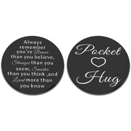 Pocket Hug Token for Kids Valentines Day Gifts for Boyfriend Sentimental Gifts for Women Bereavement Gift Ideas Inspirational Gift for Son Daughter Brother with Leather Keychain