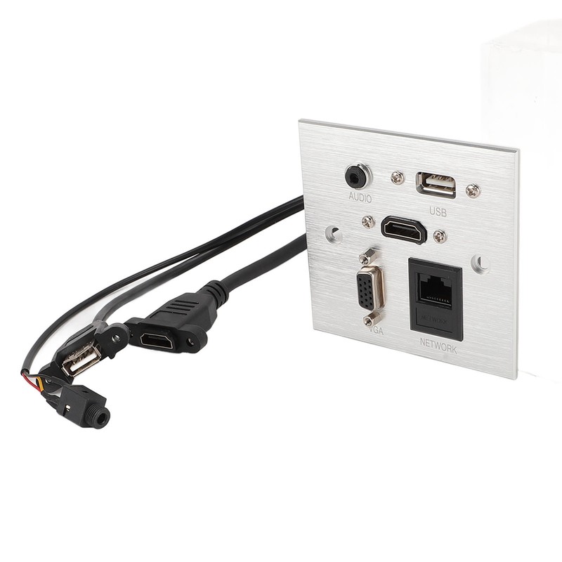 Multimedia Socket Aluminum Alloy USB HD VGA 3.5MM Sound RJ45