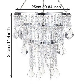 SUNLI HOUSE - Mini lámpara de techo con cuentas de cristal moderna para boda, dormitorio, pasillo, baño, 28 cm de alto x 22 cm de profundidad