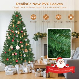 LuxaDomus 6 ft Artificial Christmas Tree with 700 Branch Tips, Holiday Xmas Tree with Foldable Metal Base and Easy Assembly, Outdoor Christmas Trees for Yard Porch Home Office Party Decoration, Green