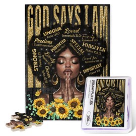 African American Inspirational Jigsaw Puzzles for Adults 500 Pieces Black Girl Motivational Jigsaw Puzzles for Adults Fun Family Game Motivational Toy Educational Intellectual