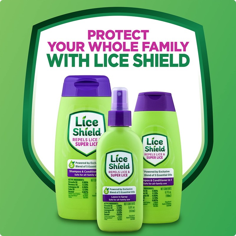 Lice Shield Shampoo & Conditioner in 1, Repels Lice and
