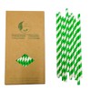 Disposable Paper Straws Green White Striped Straws, Spring Green Biodegradable
