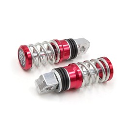 TUCKBOLD 1 Pair 8mm Metal Motorcycle Rearset Footrest Footpeg Red Silver Tone Automotive Parts