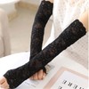 Women's Long Lace Gloves,1Pair Floral Flower Lace Arm Sleeves,Hollow UV