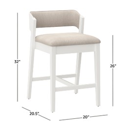 Hillsdale Dresden Wood Counter Height Stool, White