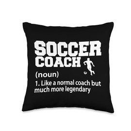 Soccer Coaching Men Training Trainer Soccer Coach Throw Pillow