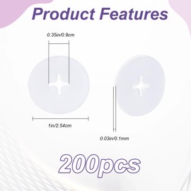 Koceci 200 PCS Peg Hook Stoppers, White Pegboard Locks for Store Hook on Peg Board and Slat Wall Panels, Bait Stopper for Hooks for Keeping Merchandise on Display Hooks (White)