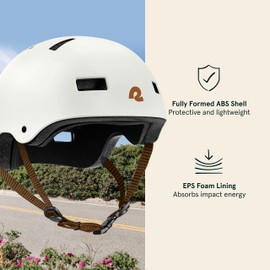 Retrospec Dakota Bicycle / Skateboard Helmet for Adults - Commuter, Bike, Skate, Scooter, Longboard & Incline Skating -Highly Protective & Premium Ventilation- Large - Matte Eggshell