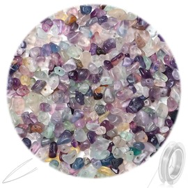 Natural Chip Stone Beads 450pcs Fluorite Chips 5-8mm Genuine Real Irregular Healing Crystal Rocks Hole Drilled DIY Loose Gemstone Beads for Jewelry Making Bracelet Earrings Necklace Crafting