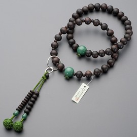 Buddhist Altanya Takita Shoten Prayer Beads Jodo Buddhist Beads for Men [Men] Banded Ebony (Matte) Indian Jade Tailored Santhousand Pure Land 9 inches (Pure Silk Buddhist Beads)