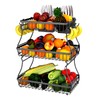 3 Tier Fruit Bowls Basket with 4 Banana Hanger Hooks,