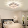 YPQXYHDA Dimmable Square Crystal Chandelier LED Mini Ceiling Light with