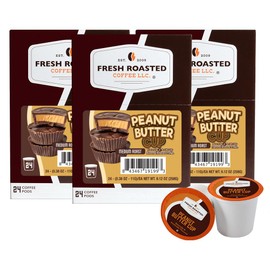 Fresh Roasted Coffee, Peanut Butter Cup, Flavored Coffee Pods, 72 Count