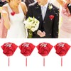 4Pcs Exquisite Ribbon Wedding Corsage Brooch Bridesmaid Artificial Chest Flower