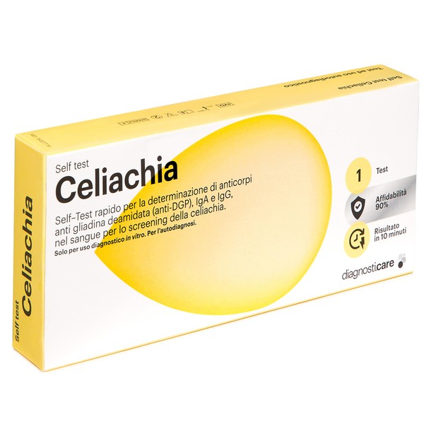 Test Celiachia Adulti Certificato CE 0483 - glutine test Made in Svizzera - Test intolleranza al glutine con Risultato in 10 minuti - Test Celiachia Sigillato e Sterile - Affidabilità Svizzera