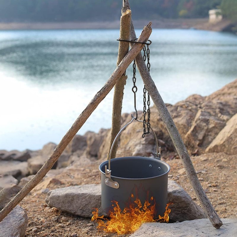 Tripod for Fire Pit, Swivel Grill Tripod, Stainless Steel Camping