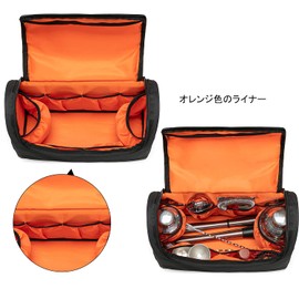 CURMIO Bartender Bag Cocktail Set Storage Carrying Case, Black