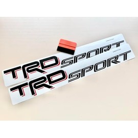 Black & Red Sport Stickers Replacement Compatible with TRD, Offroad Four Wheel Drive Decal, for Truck Bed, Off Road Vehicle, SUV, Durable & Weatherproof, Size 21.5 x 2.5 inch (Set of 2)