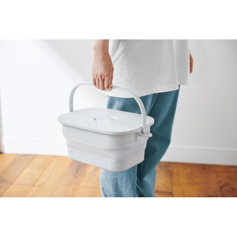 Isetou Foldable Laundry Bucket White 2.2 gal (7 L) with