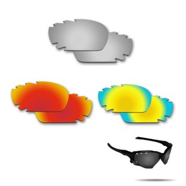 Fiskr Polarized Lenses Replacement for Oakley Jawbone Vented | Racing Jacket Vented(OO9171) Sunglasses with Anti-scratch&Anti-saltwater&Anti-dust Coating(Silver & Red & Gold)
